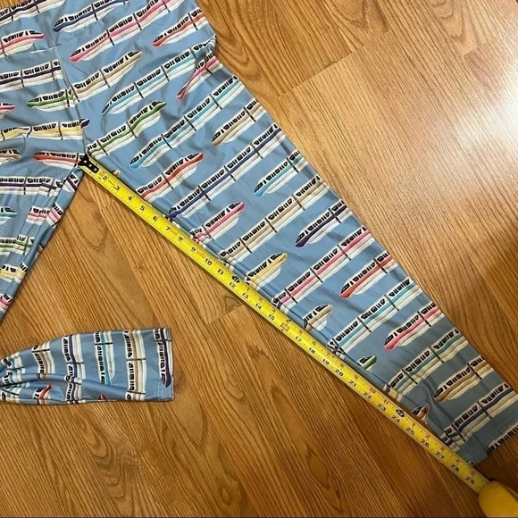 Lost Princess Apparel Disney Rainbow Monorail TC Tall And Curvy Leggings Blue - Picture 6 of 7